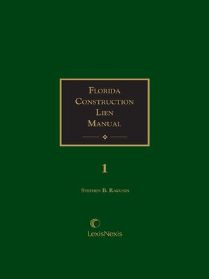 cover image of Florida Construction Lien Manual